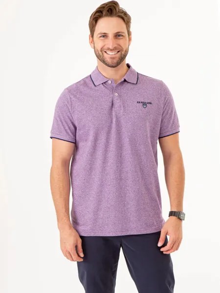 Футболка поло U.S. Polo Assn. Marled Yarn With Embroidered Crest, фиолетовый