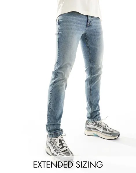 Голубые джинсы скинни ASOS DESIGN