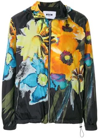 MSGM легкая куртка с цветочным принтом
