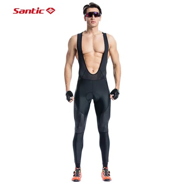 Мужские велосипедные брюки Santic, длинные штаны с 4D подкладкой, брюки для горного велосипеда, осенние дышащие велосипедные комбинезоны, колго...
