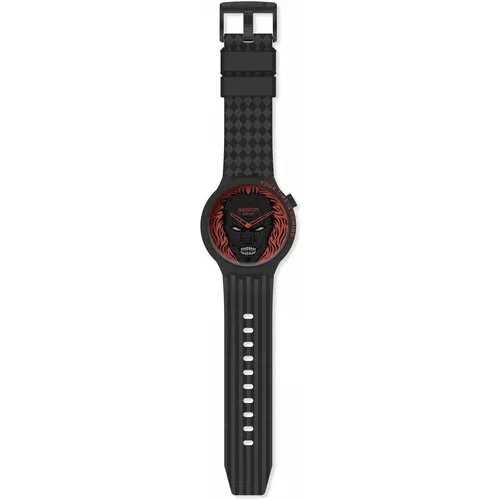 Наручные часы swatch, черный, красный