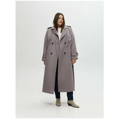 Пальто  4FORMS, демисезон/зима, средней длины, размер 48EU / 54RU, серый