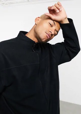 Черная флисовая oversized-олимпийка ASOS DESIGN-Черный цвет