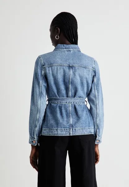Джинсовая куртка BELTED FEATHERWEIGHT JACKET GAP, синий деним