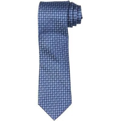Мужской синий шелковый галстук с принтом Calvin Klein O/S BHFO 4970