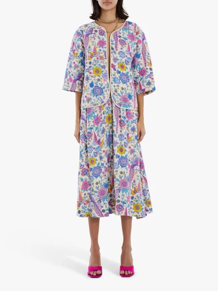 Куртка Lollys Laundry Freya с закругленным краем и цветочным принтом, разноцветная