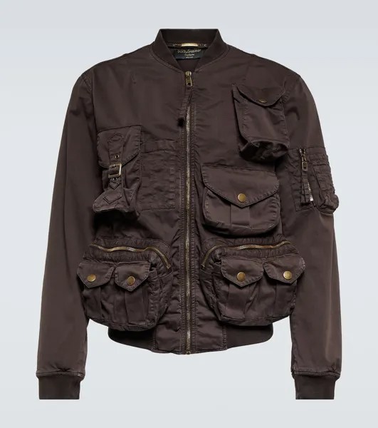 Хлопковая куртка Dolce&Gabbana, коричневый