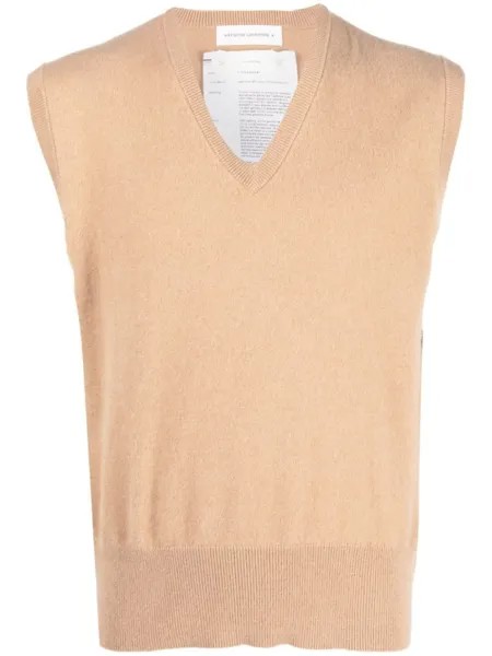 Extreme cashmere вязаный жилет с V-образным вырезом, нейтральный цвет