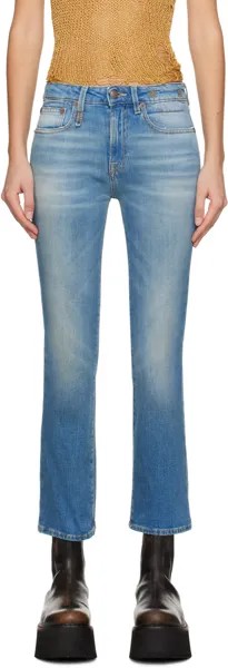 Синие джинсы прямого кроя R13, цвет Jasper stretch