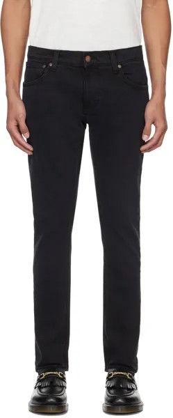 Черные узкие махровые джинсы Nudie Jeans, цвет Soft black