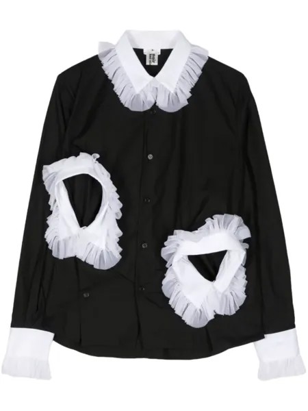Noir Kei Ninomiya рубашка с оборками, черный