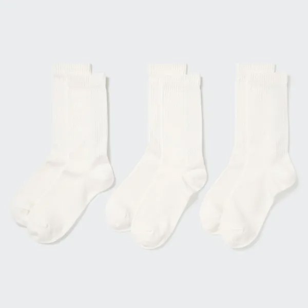 Носки в ребинку (3 пары) UNIQLO, белый