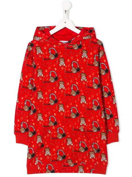 Moschino Kids платье-худи Bear Music