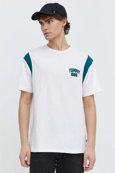 Хлопковая футболка Tommy Jeans, белый