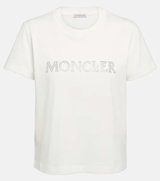 Хлопковая футболка с логотипом MONCLER, белый