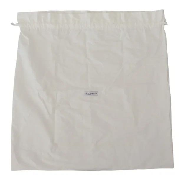 DOLCE - GABBANA Сумка-пылесборник Белая однотонная сумка для обуви с логотипом на шнурке 60x59см