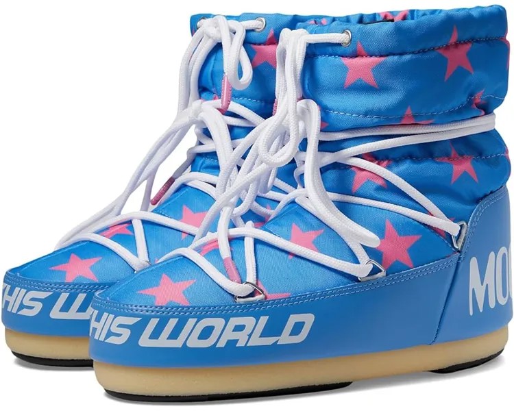 Ботинки MOON BOOT Light Low Stars, цвет Alaskan Blue/Pink