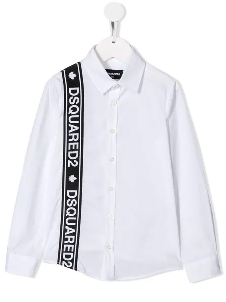 Dsquared2 Kids рубашка с полоской и логотипом