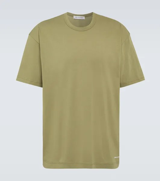 Футболка из хлопкового джерси с логотипом Comme Des Garçons Shirt, зеленый