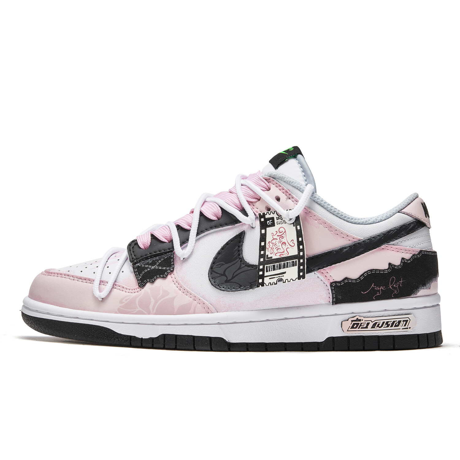Кроссовки Nike Dunk Skateboarding Shoes Women's Low-top Black/pink, черный/розовый