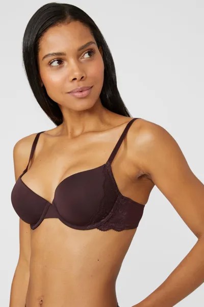 Бюстгальтер-футболка из гладкого кружева Dorothy Perkins, коричневый