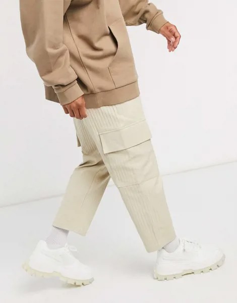 Светло-коричневые вельветовые брюки карго Vintage Supply-Коричневый