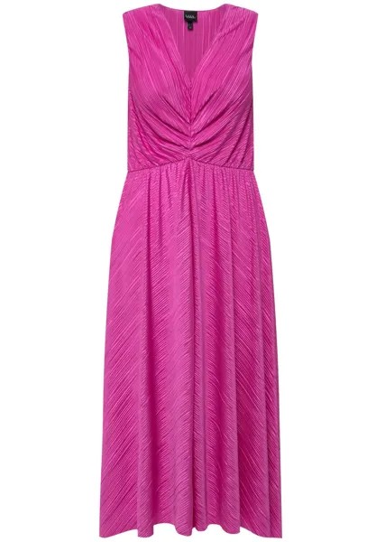 Длинное платье DRAPED SLEEVELESS V-NECK Ulla Popken, фуксия