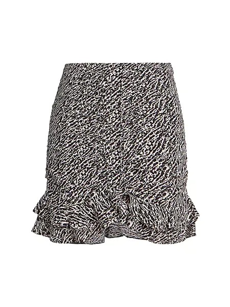 Мини-юбка Milendi из эластичного шелка Isabel Marant, черный