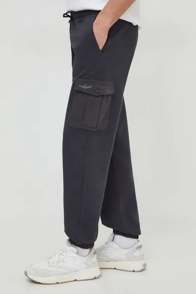 Спортивные брюки из хлопка Aeronautica Militare, серый