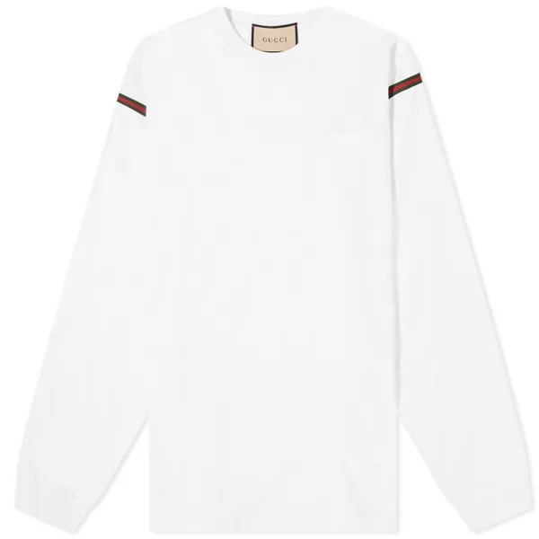 Футболка Gucci Tape Long Sleeve, белый