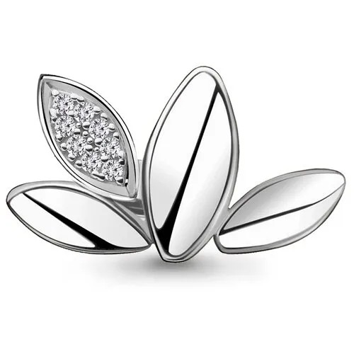 Серебряная брошь Aquamarine А77373А с фианитом