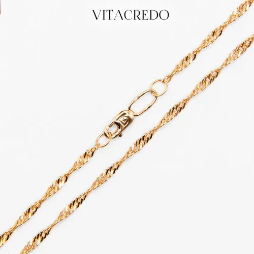 Цепь VitaCredo, серебро, 925 проба, золочение, длина 45 см, средний вес 3 г, , золотистый