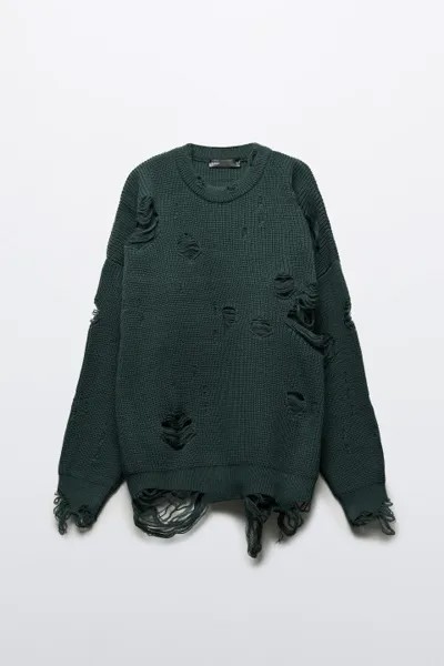 Джемпер oversize рваный в стиле гранж