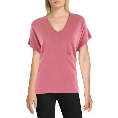 Женская розовая льняная блузка с v-образным вырезом Eileen Fisher S BHFO 4255