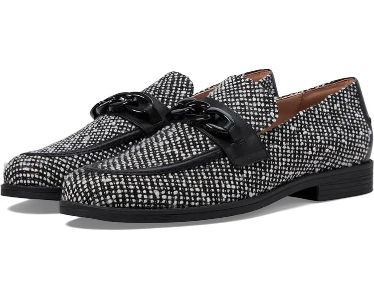 Лоферы Cole Haan Stassi Chain Loafer, цвет Black/White Boucle