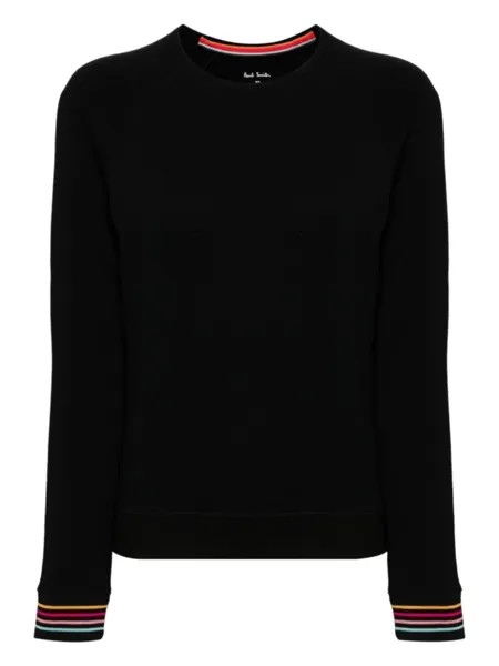 Хлопковая толстовка в полоску с манжетами Paul Smith, черный