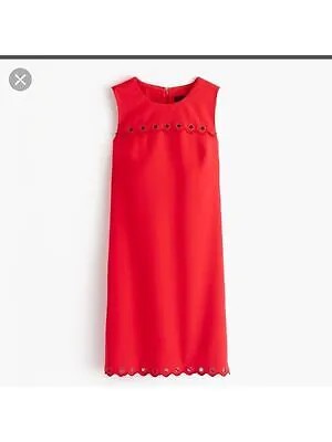 Женское красное коктейльное платье без рукавов выше колена J CREW Petites 4P