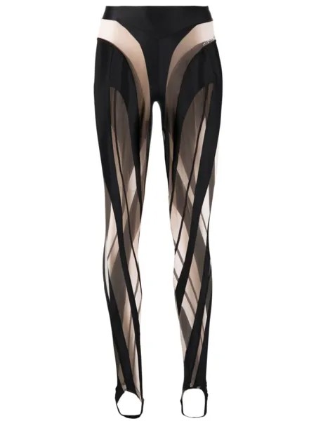 Mugler полупрозрачные легинсы, черный