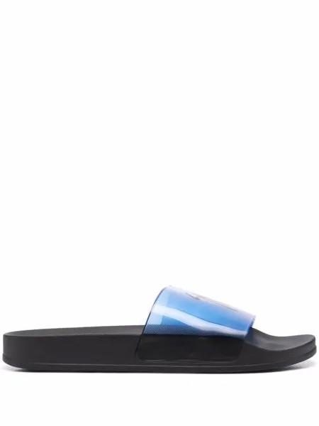 Giuseppe Zanotti шлепанцы с логотипом, синий