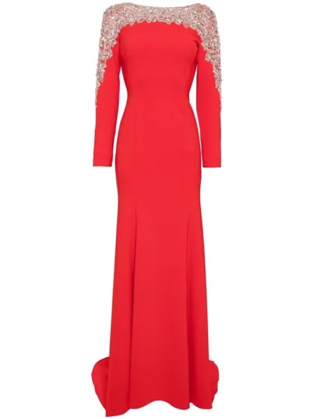 Jenny Packham платье макси SOLSTICE с кристаллами, красный