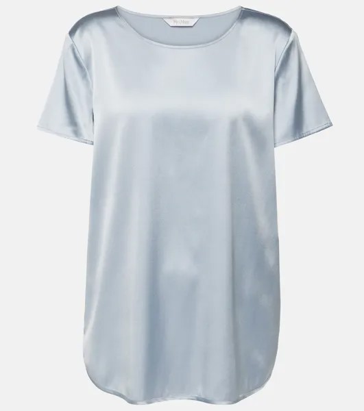 Футболка Leisure Cortona из атласа с добавлением шелка Max Mara, серый