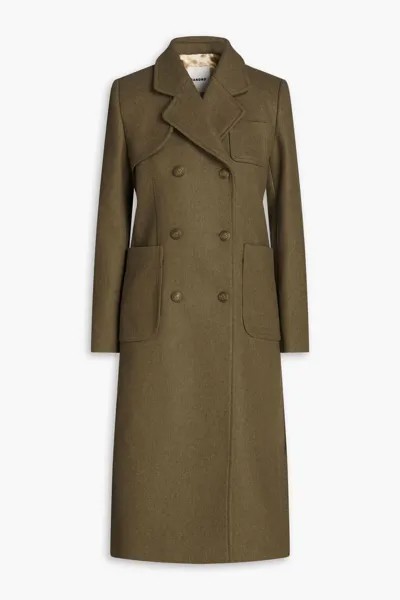 Двубортное пальто Joshua из смесового фетра Sandro, коричневый