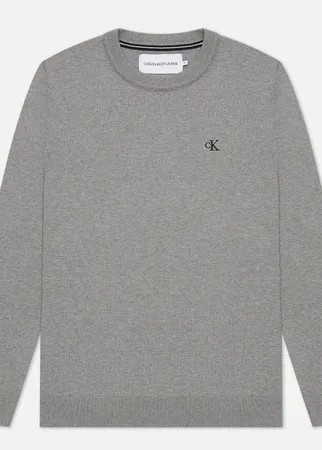 Мужской свитер Calvin Klein Jeans Monogram Chest Logo Crew, цвет серый, размер S