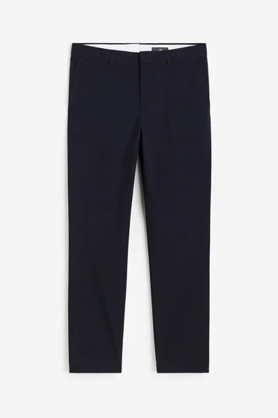 Брюки H&M Slim Fit Suit, темно-синий