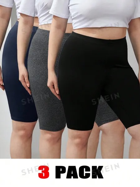 Essnce Женские леггинсы в упаковке, однотонные, короткие Shein, мультиколор