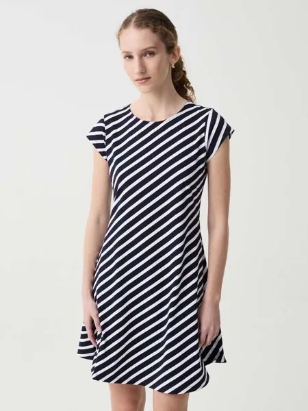 Платье с диагональными полосками Ovs, цвет white/blue