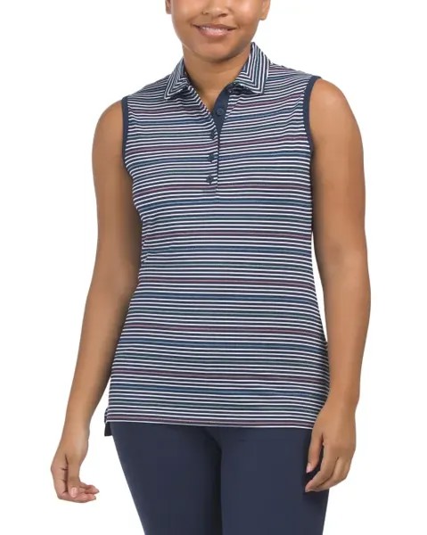 Топ-поло без рукавов Upf 50 Perfect Fit Performance Performance Peter Millar, цвет Navy Stripe