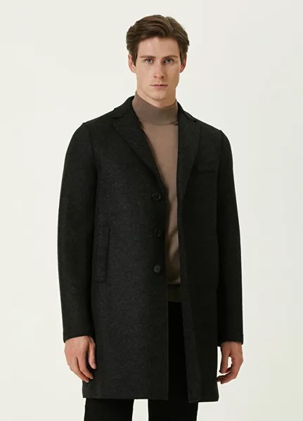 Темно-серое шерстяное пальто Harris Wharf London