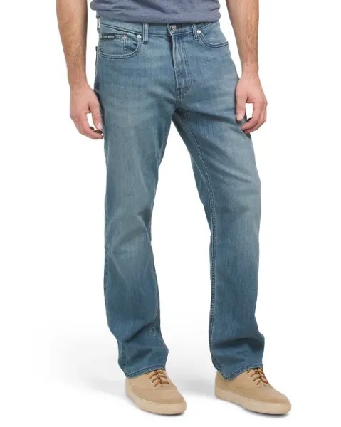 Прямые джинсы с прорезями Calvin Klein Jeans, синий
