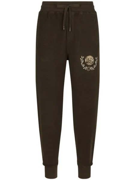 Dolce & Gabbana спортивные брюки с логотипом, коричневый